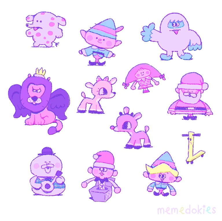 rudolph doodles. spotted elephant and i have a secret handshake thats how tight we are