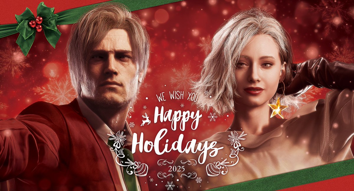 Happy holidays from Leon, Grace, and the Resident Evil team. 🎄 https://t.co/EfXDzMIHtp