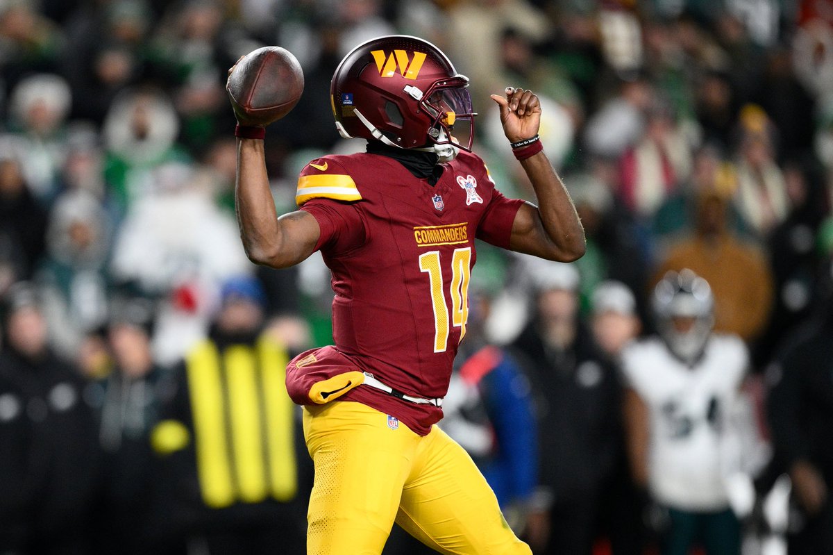 RapSheet's tweet image. The #Commanders are starting QB Josh Johnson, coach Dan Quinn announced, with Jayden Daniels and Marcus Mariota out. Jeff Driskel will be the backup.