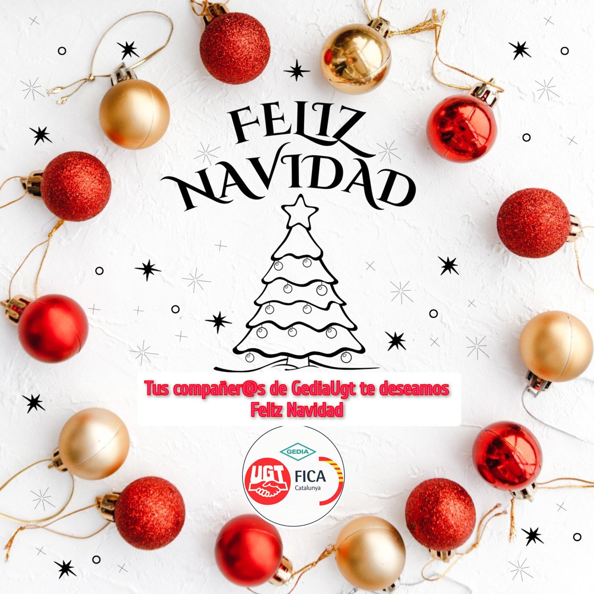 Gedia_ugt's tweet photo. Tus compañer@s de GediaUgt te desean Feliz Navidad https://t.co/73qvQMgzDY