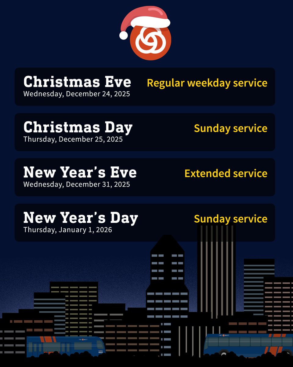 trimet's tweet image. Plan your trip at trimet.org 🚌🚈🎅