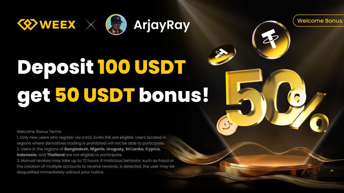 Trade with <a href="/WEEX_Official/">WEEX</a> 

Still giving $50

Verify and Deposit at least $10 to $100+

Use: weex.com/en/register?vi…