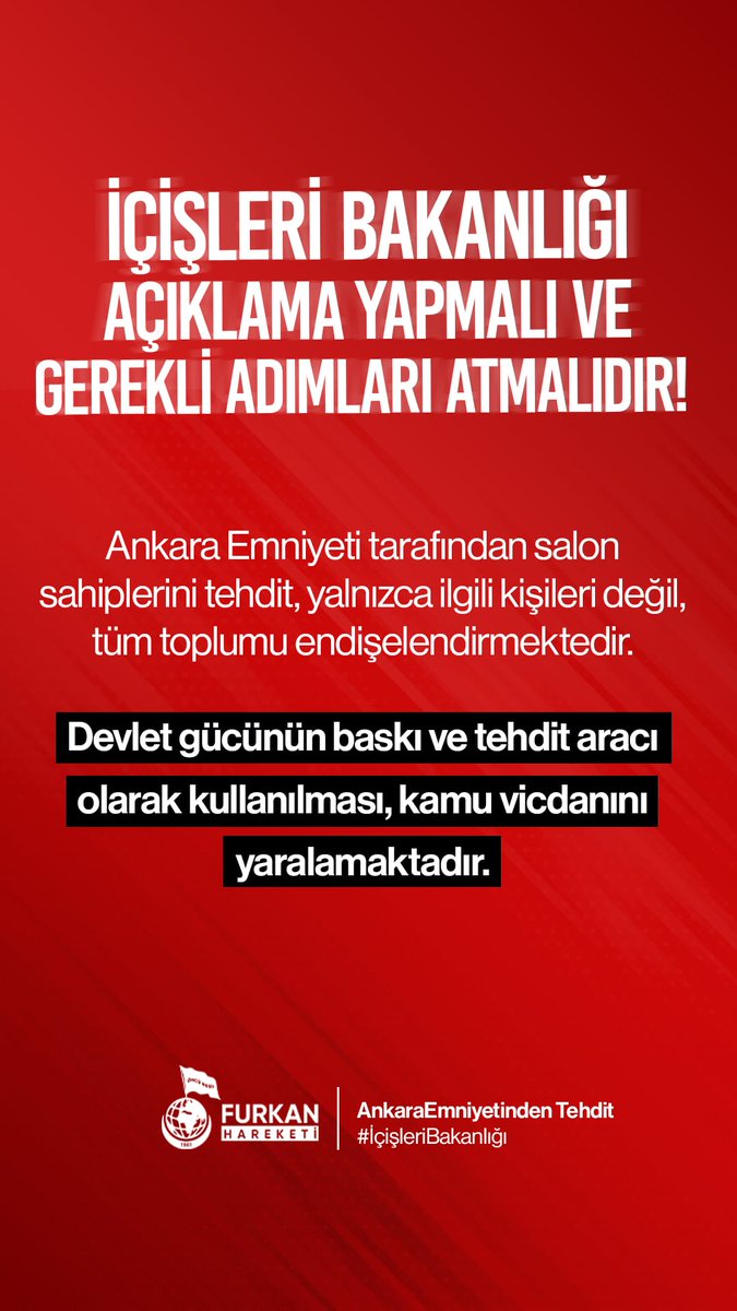 AnkaraEmniyetinden Tehdit
#İçişleriBakanlığı ve