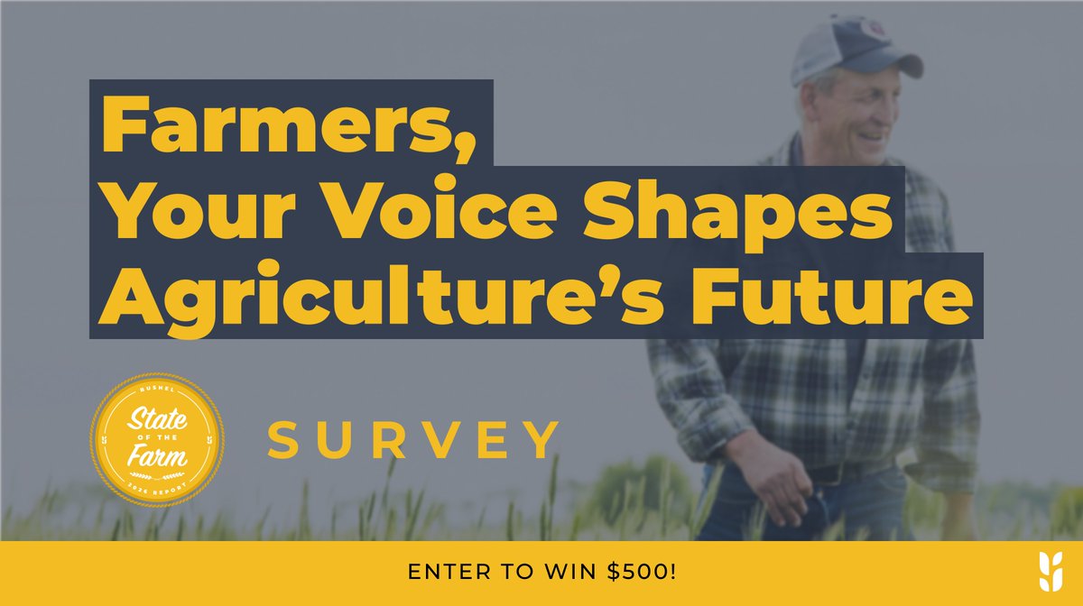 Take part in Bushel's 2025 State of the Farm Survey and make your voice heard. This annual report captures the real perspectives of farmers nationwide, helping to highlight trends and priorities in the industry.

Participate here: hubs.li/Q03YRgqH0
#bushelpowered