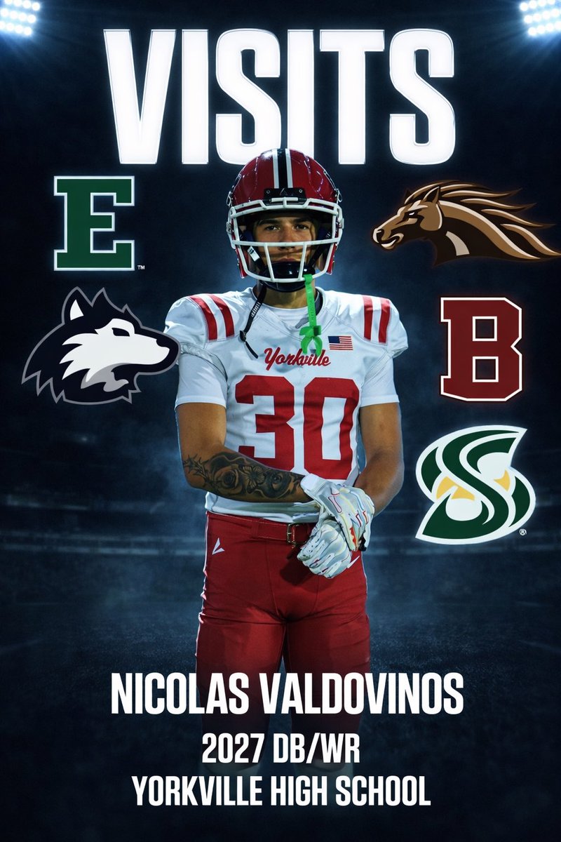 NickValFootball's tweet image. All visits to conclude my 2025 season. Can’t wait to see what 2026 brings. All glory to God! @CoachDanMcGuire @Reason4it @ShawnSchum75237 @CoachGalloway44 @BOOMfootball @WMU_Football @NIU_Football @EMUFB @PrepRedzoneIL @EDGYTIM @mikeclarkpreps @AllenTrieu @Rivals