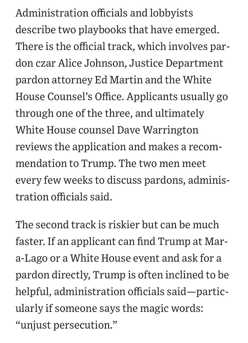 doggintrump's tweet image. Not shocking but this week’s WSJ story on Trump selling pardons is fucking nuts

If youre a fucking criminal needing a pardon or know a criminal (uh hum…looking at you Nikki Minaj) you basically go to one of his shitty Mar-A-Lago kiss the ring fests, ask for one &amp;amp; if you suck…