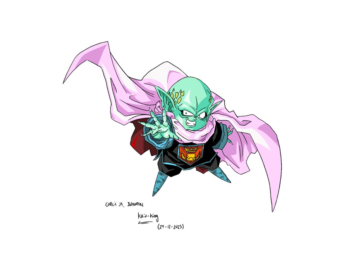 KaioKingDB's tweet photo. GARLIC JR, INMORTAL

Feliz navidad a todos! 

Dejo por aquí un pequeño regalo en forma de dibujo de uno de los villanos de las películas de DBZ: Garlic Jr!

Segundo dibujo que realizó en digital, espero que os guste

@TablosAF 

#fanart #DragonBallZ #FullColor #GarlicJr https://t.co/UqWEyAVbSP