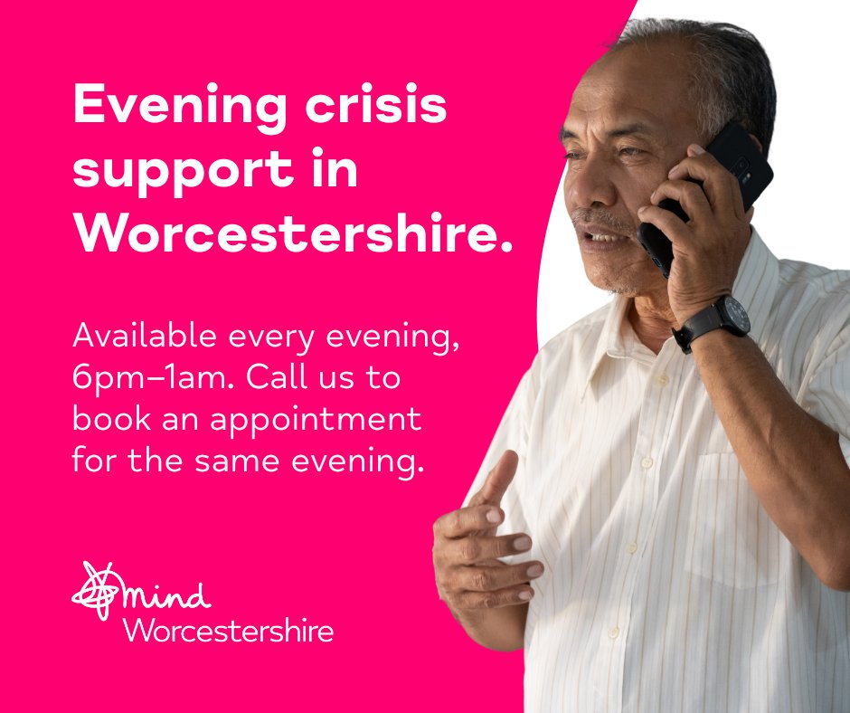 worcsmind's tweet photo. Feeling overwhelmed?
Worcestershire Safe Haven offers telephone support and face-to-face appointments for local residents experiencing a mental health crisis.

Support is available for Worcestershire residents aged 18 and over.

https://t.co/20unXTU2pk https://t.co/eRd8ZeA70Q
