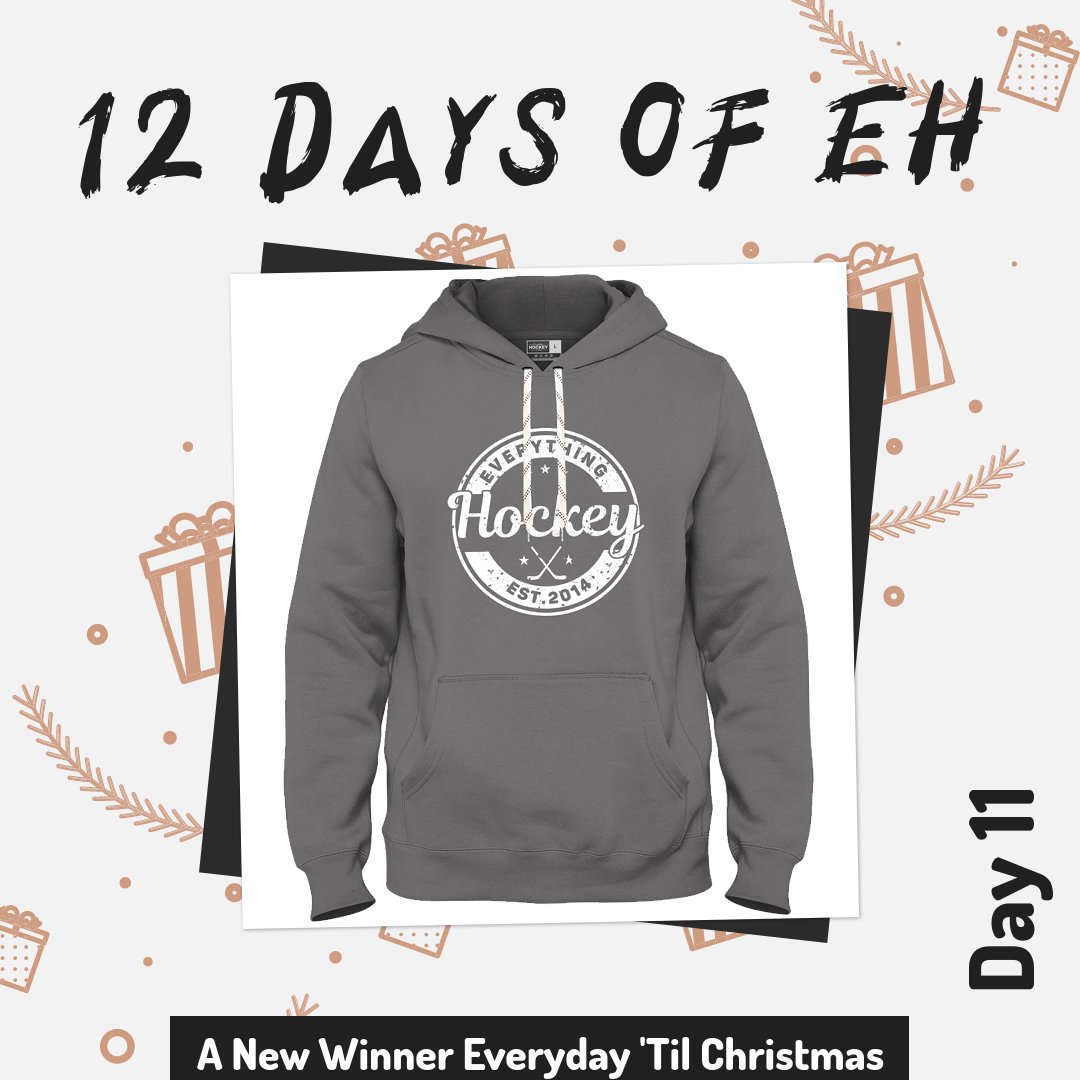 EHClothing's tweet image. 🎄🎁🎄12 DAYS OF CHRISTMAS🎄 🎁🎄 🎁🎄🎄🎁🎄  GIVEAWAY  🎄🎁🎄🎄🎁 

DAY 1⃣1⃣ 

We’re giving away a new Hockey Lace Hoodie from our store each day ‘til Christmas. 

How to enter: 

1. Follow us! @ehclothing
2. Quote this post with your favorite number OR tag a friend! 

*One