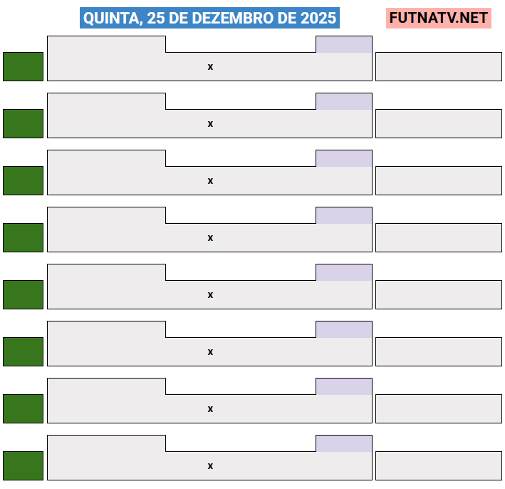 futnatv's tweet image. A programação do futebol nesta quinta (25/12/2025)