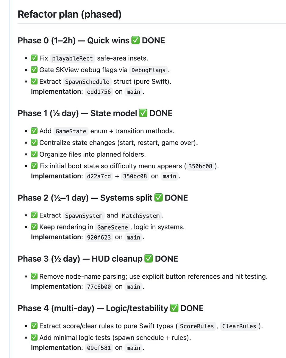 Diving into vibe coding my debut native iOS game with SpriteKit.

Codex just zipped through a hefty 1-2 week refactor in mere hours and everything's up and running flawlessly.

Can't wait to unveil the beta!