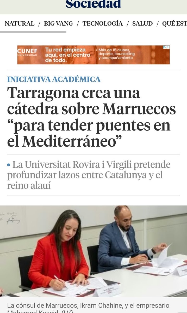 La Universitat Rovira i Virgili crea una càtedra especialitzada en Marroc. 

D'aquesta manera l'Islam, suaument i sense fer soroll, s'obre pas a les aules universitàries del país.