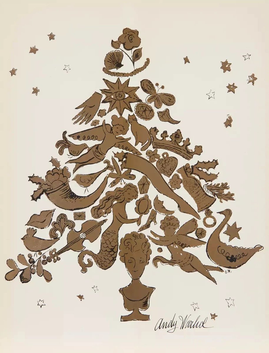 #MerryChristmas #JoyeuxNoël 
Andy Warhol, Christmas Tree, c. 1957