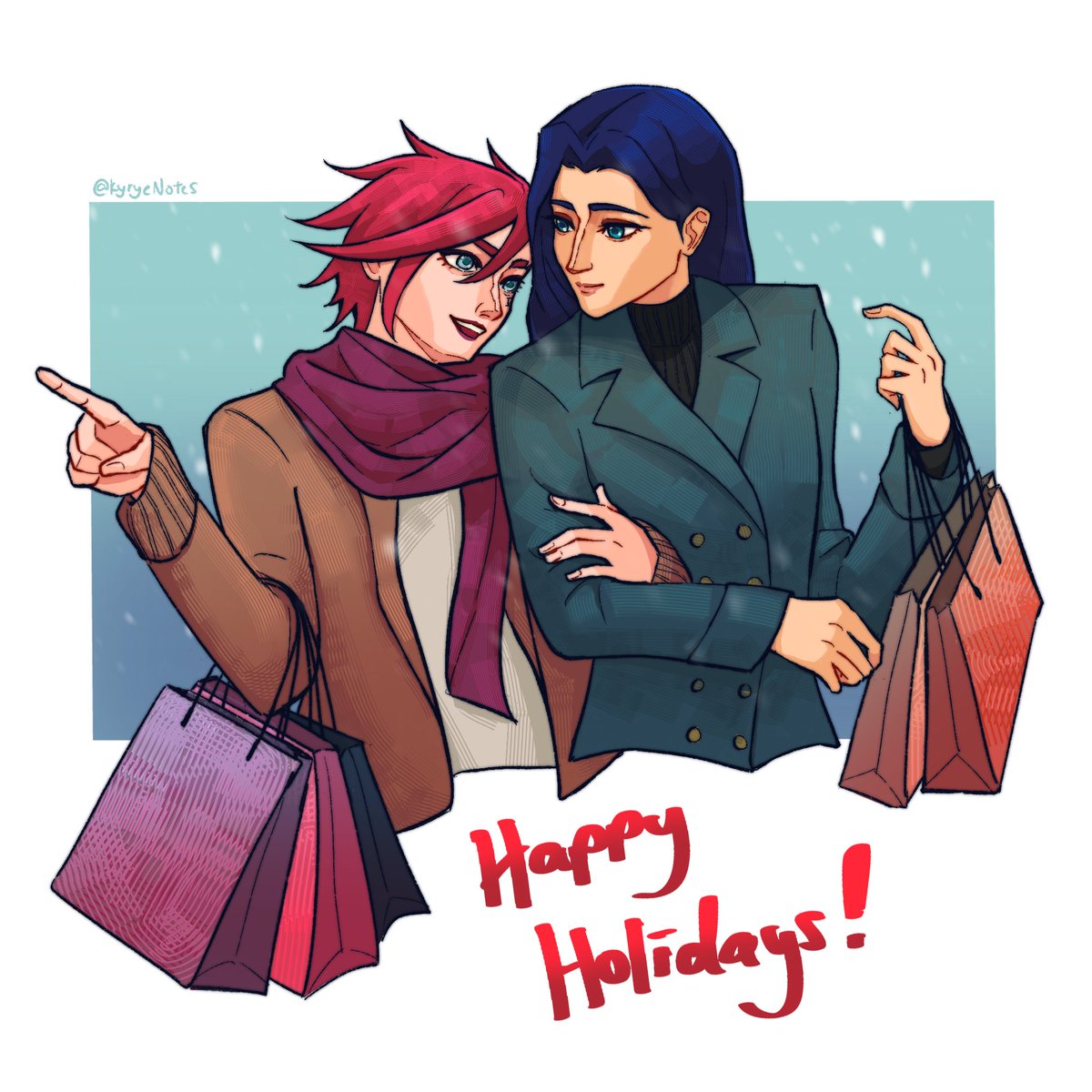 kyryeNotes's tweet photo. When your double-income, no-kids, lesbian aunts show up to unleash the gift reckoning on Christmas 🎄 🎁 🛍️ 
#arcane #caitvi https://t.co/cr4kGdl048