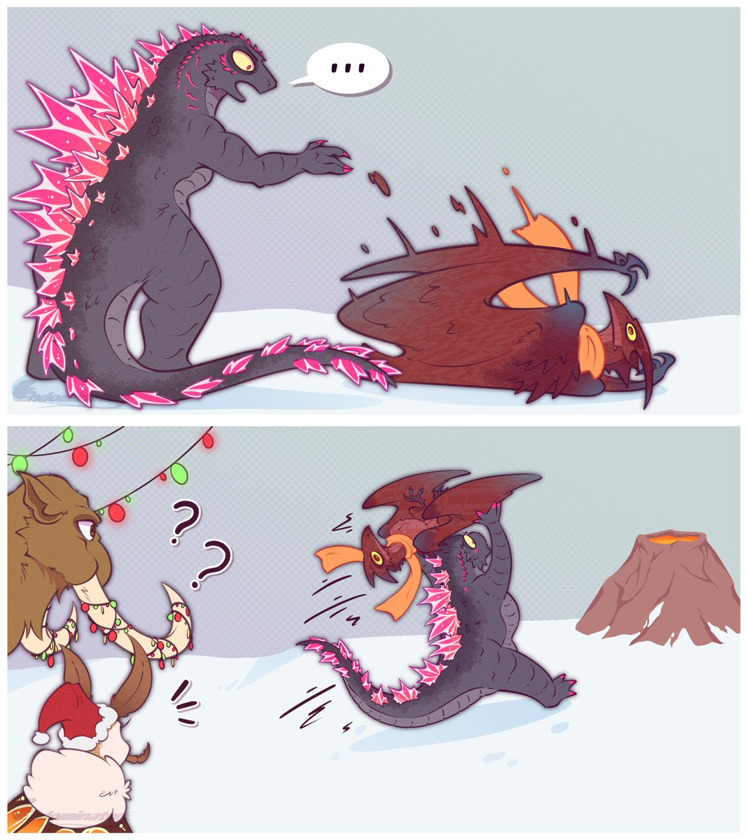 Endominator1's tweet image. Merry Christmas!

#Godzilla #Rodan #monsterverse #ゴジラ #Christmas #MerryChristmas