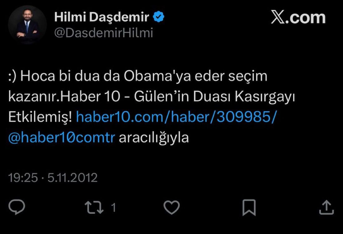 Hilmi Daşdemir’in eski bir paylaşımı: