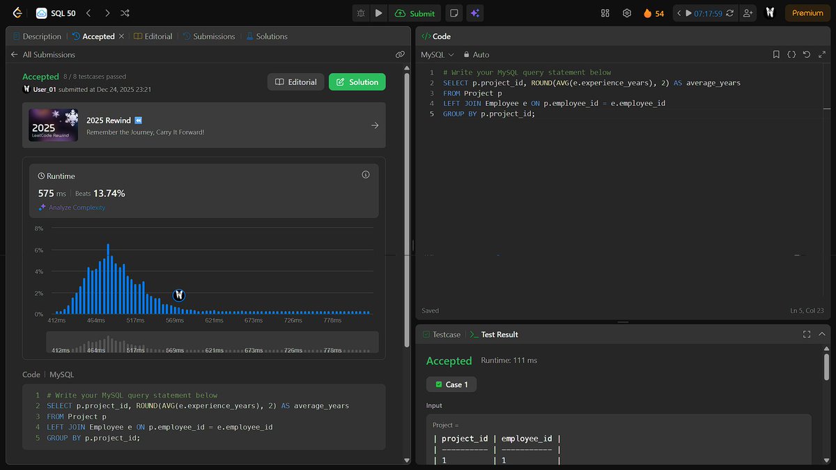 Wannabe_01_'s tweet photo. #Day167 of grinding until I land a job!🚀
- Best Time to Buy and Sell Stock - Sliding Window
- Best Time to Buy and Sell Stock - DP
- POTD: Apple Redistribution into Boxes
- SQL: Project Employees I
#DSA #100DaysOfCode #LeetCode #SQL https://t.co/QeodhGOkqW