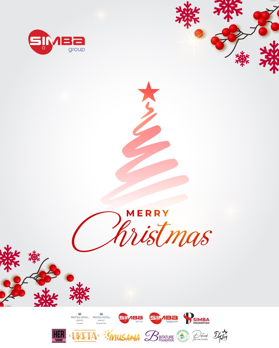 TheSimbaGroup's tweet photo. Merry Christmas from the #SimbaGroup family!
From world-class hospitality at @SkyzHotel , to connectivity via #SimbaTelecom and safe living spaces with #SimbaProperties, our mission is excellence in service.
Warm wishes from the entire pride!
#MerryChristmas #HappyHolidays https://t.co/iv3zFLecB4