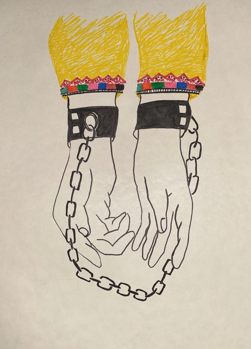 BalochYakjehtiC's tweet photo. These chains are not symbols of crime, but of fear! 
The fear of an identity, of a voice, of a truth.

#SaveBalochWomen https://t.co/ruU7KiGMf1