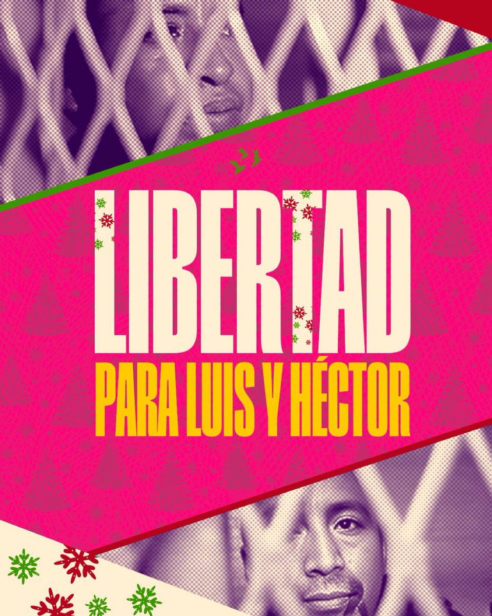 En esta Navidad no dejemos de pedir #LibertadParaLosPresosPoliticos 🗣️ en Guatemala.

Libertad para Luis Pacheco y Héctor Chaclán. Libertad para José Rubén Zamora.