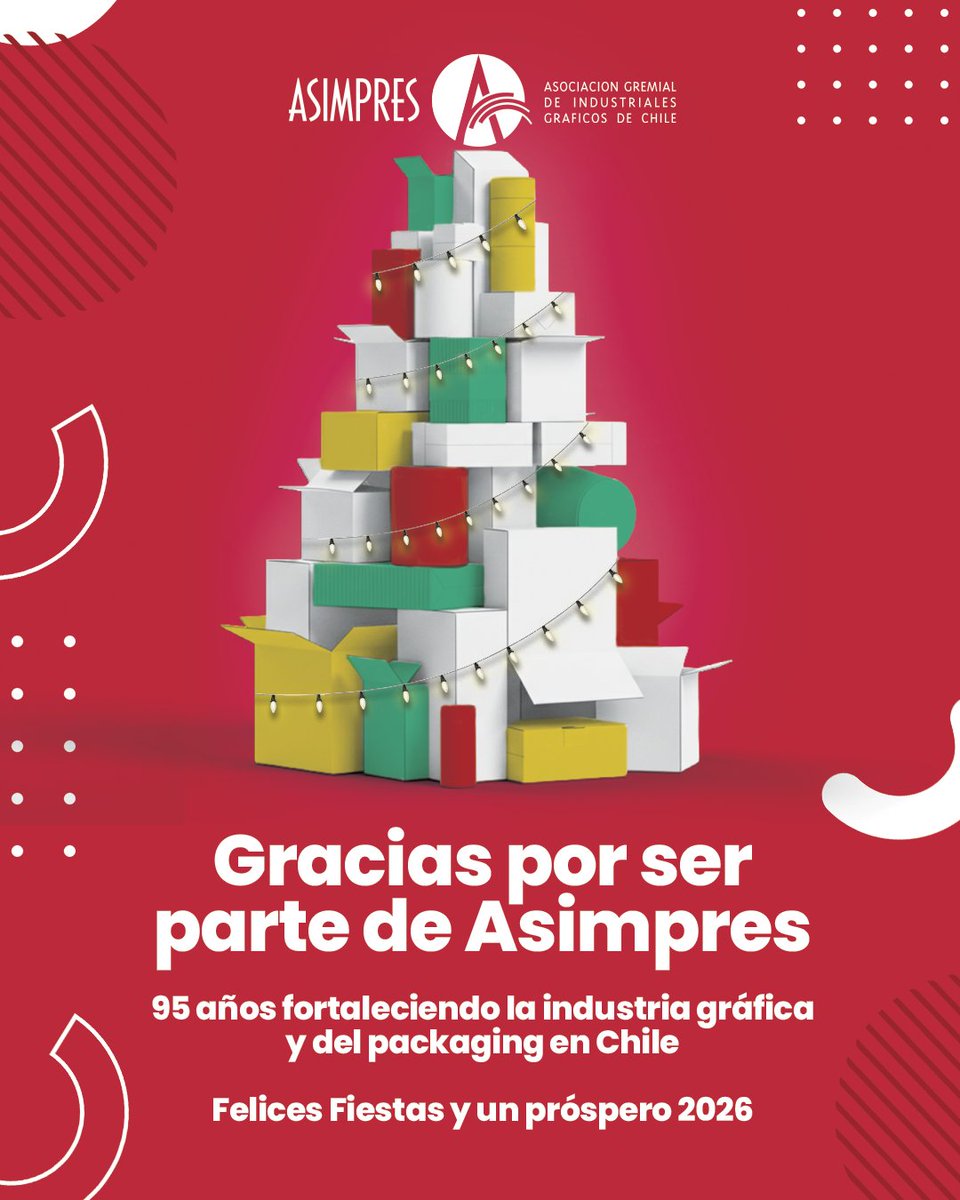 Al cerrar este año, agradecemos sinceramente el compromiso y la confianza de nuestros socios, fundamentales para fortalecer la industria gráfica y del packaging en Chile y avanzar colaborativamente frente a los desafíos del sector...