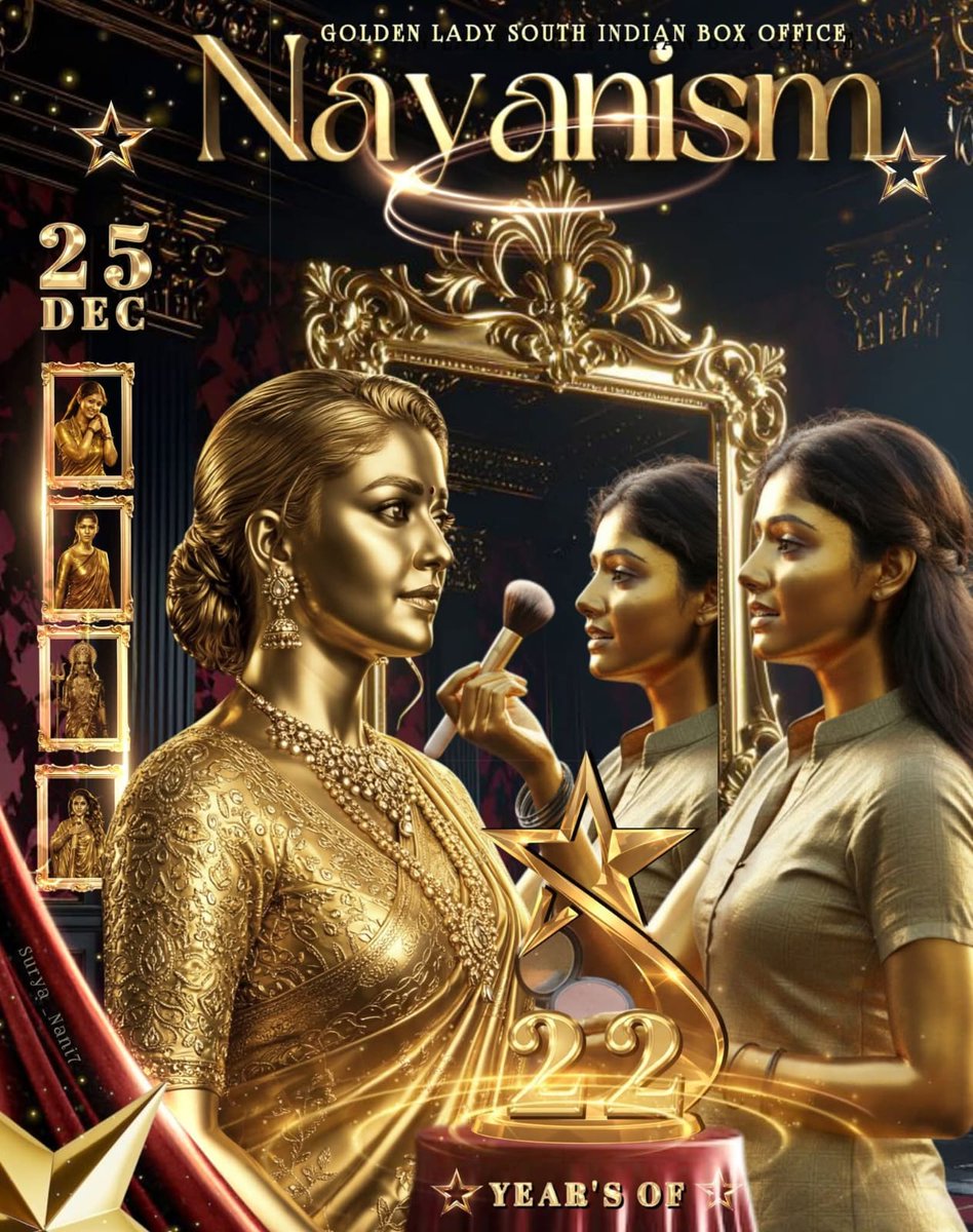 NayantharaNFCWA's tweet photo. 22 Years Of Nayanism Official Common DP ❤️ Congrats #LadySuperstar for completing 22 years in Indian filim industries 🔥🔥 All the best for your future endeavors 🎉🎊🎉

#22YearsOfNayanism

#Nayanthara https://t.co/mtWrailYVc