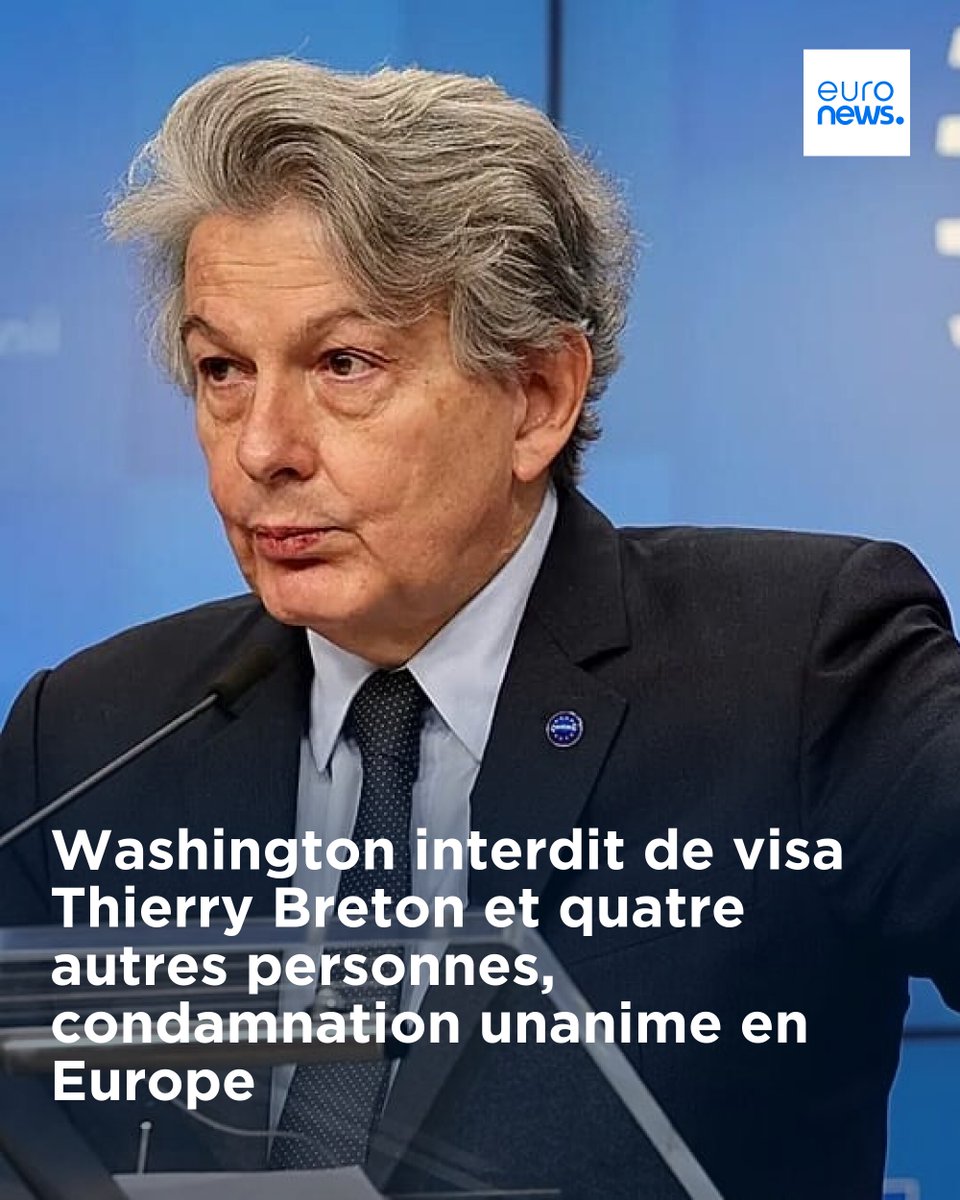 euronewsfr's tweet image. Washington interdit de visa Thierry Breton et quatre autres personnes, condamnation unanime en Europe
➡️ l.euronews.com/ax2X