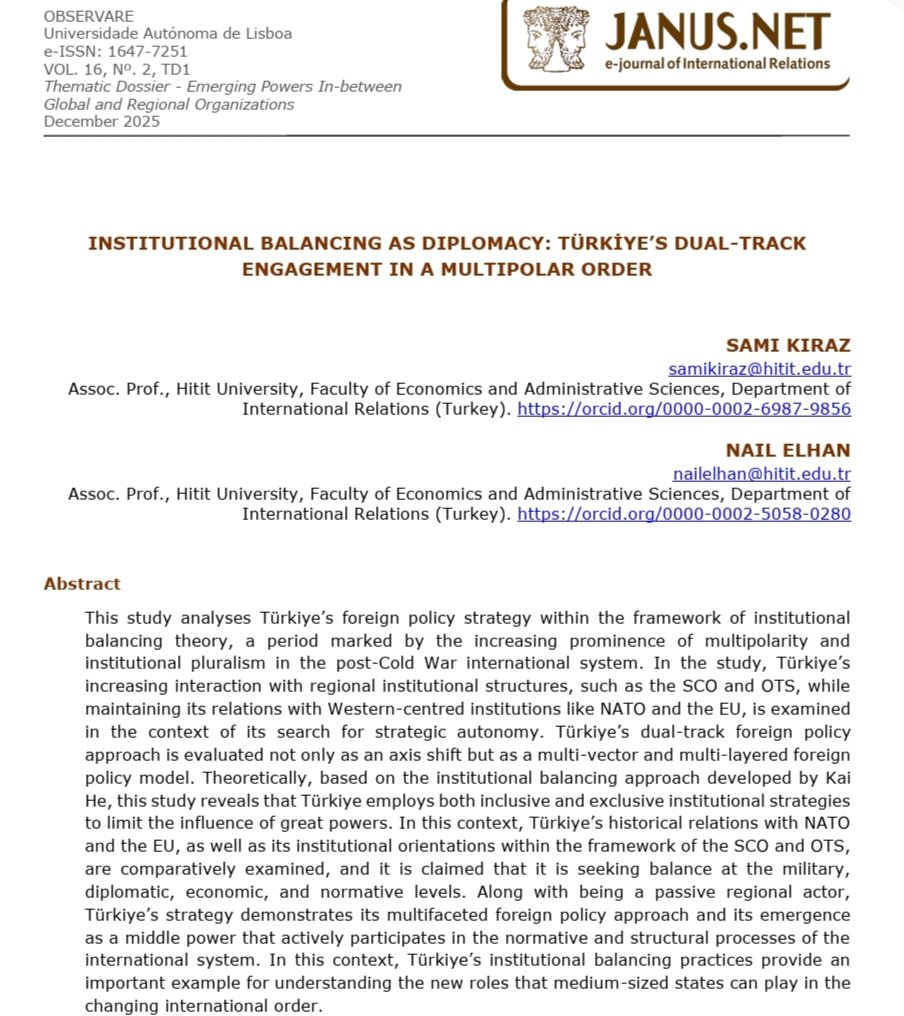 Hitit IR - Uluslararası İlişkiler Bölümü tweet media