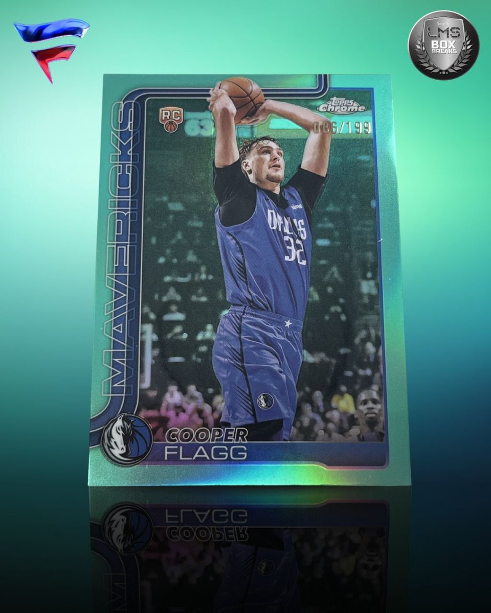 BoxLms's tweet image. 💎 Future on the rise. 💎

Cooper Flagg Mavericks RC from Topps Chrome — clean shot, smooth form, and serious upside. This one’s got long-term written all over it. 🔥🏀

#CooperFlagg #ToppsChrome #NBARookies