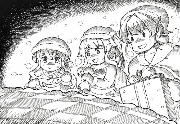 メリークリスまぁす…🎅なんやかんやで提督のベッドまで辿り着いた3人。宴の時間だ。 