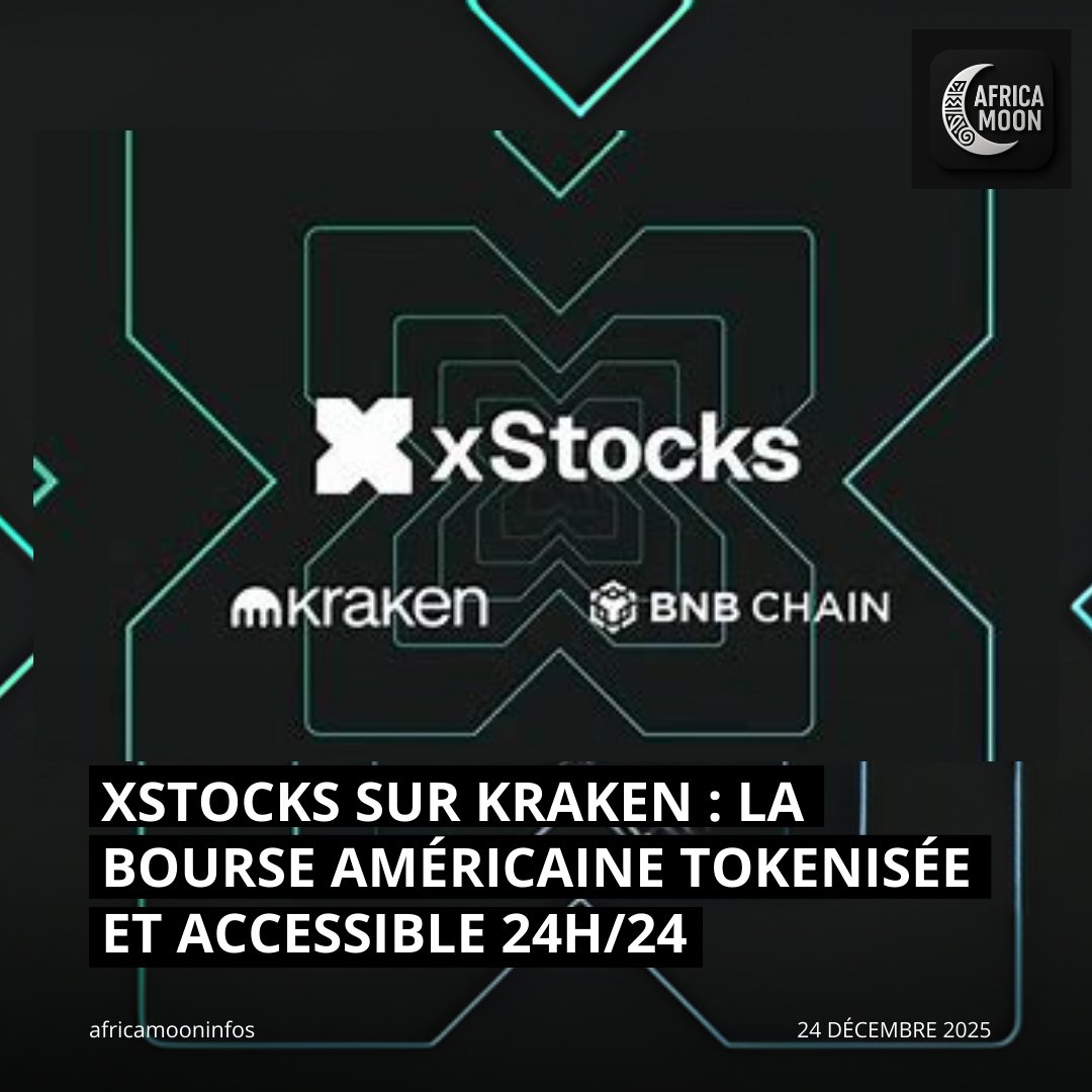 #Kraken lance les #xStocks sur sa plateforme Pro : actions et #ETFs US tokenisés (#Apple, #Tesla, #SP500) accessibles dès 1€, négociables 24h/24 et 5j/7, avec #capitalisation automatique des dividendes. Une nouvelle ère pour l’investissement numérique !🚀