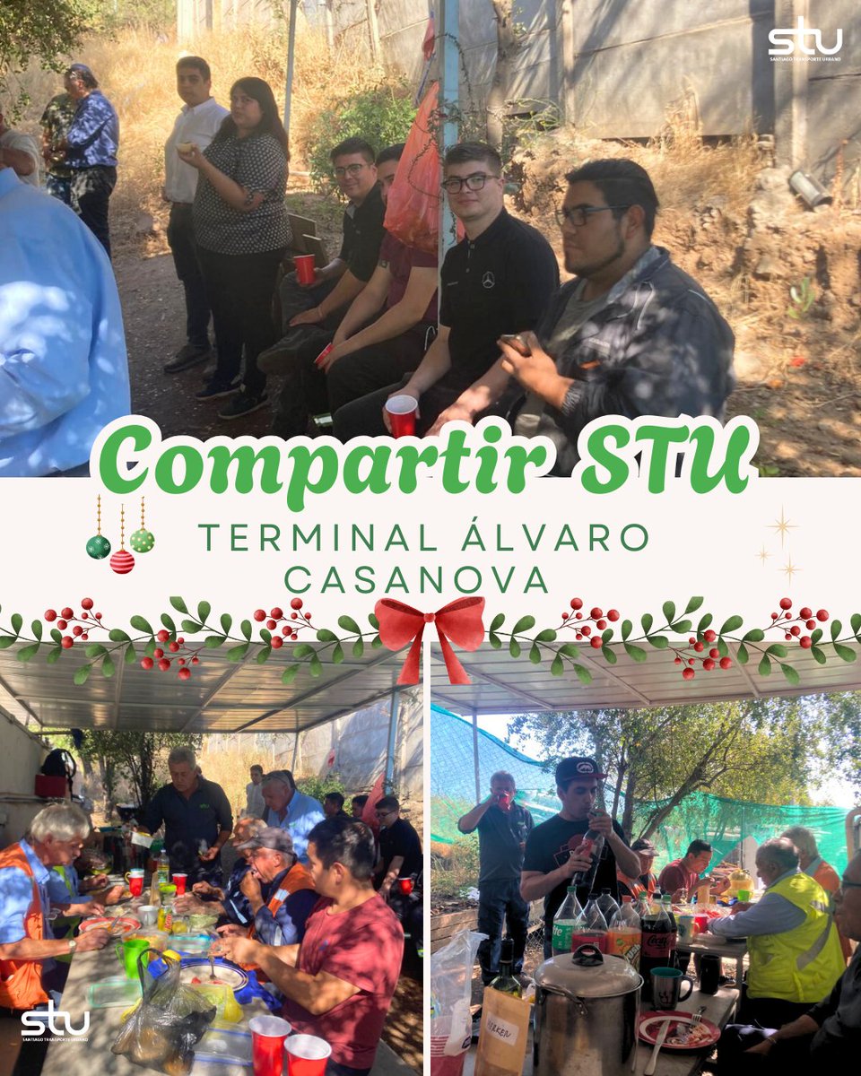 🎄✨ Compartir de Navidad junto a los equipos del Terminal Las Torres, Terminal Álvaro Casanova y Digitación. Un encuentro que refuerza el trabajo en equipo y el compromiso con una movilidad sustentable. 🎅🚍✨

#STU #electromovilidad #busesred #buseselectricos #redmovilidad