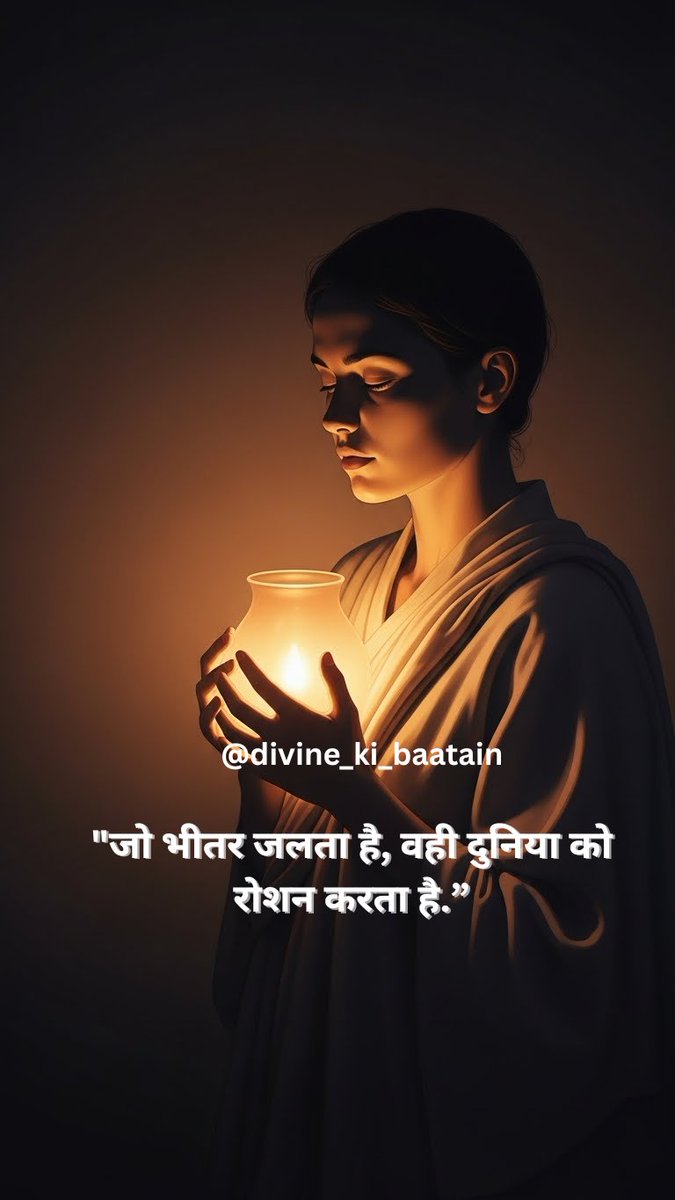 malviya2109's tweet photo. जो भीतर जलता है,
वही दुनिया को रोशन करता है।
अपने प्रकाश को छोटा मत समझो। ✨
#Prerna #Inspiration #TatvGyan https://t.co/Bv6vp0c59A