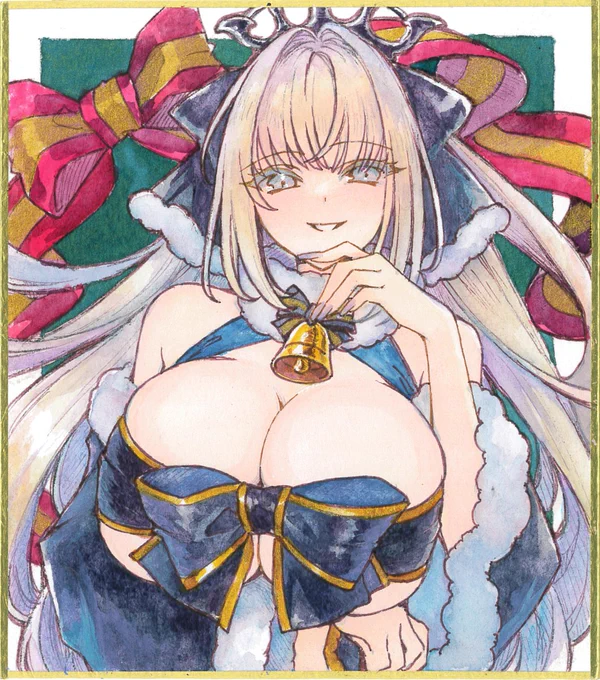 クリスマスなミニ色紙のイラスト再掲