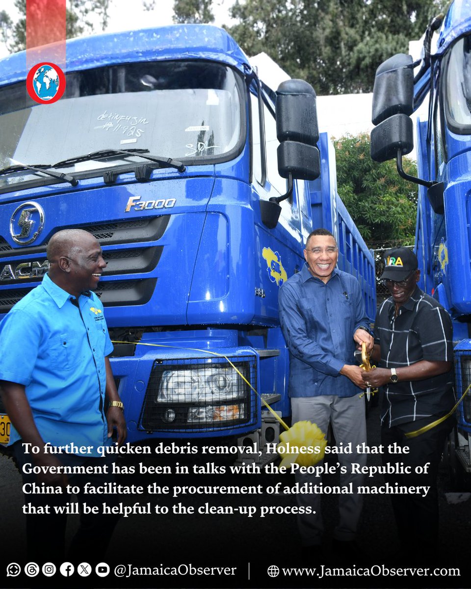 JamaicaObserver's tweet image. After five weeks of working to clear 450,000 truckloads of debris left behind by Hurricane Melissa, the National Solid Waste Management Authority (NSWMA) has announced that it has removed 15,000 truckloads thus far and is expecting operations to be fast-tracked with the…