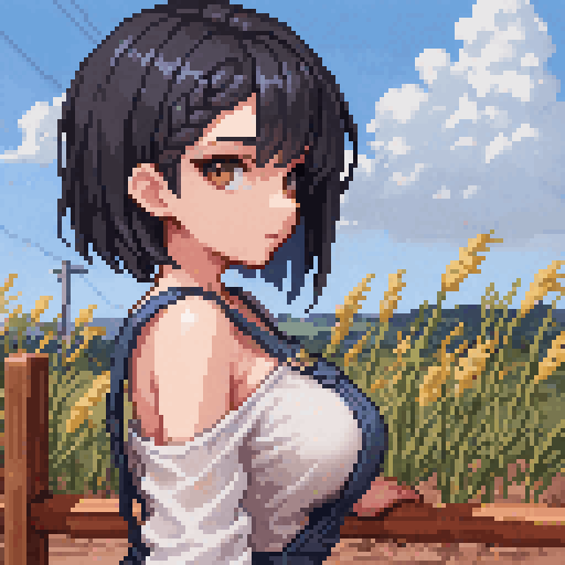 The land here is beautiful. 🌽☁️☀️

#pixelart #ドット絵