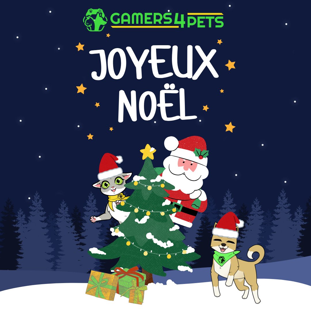 🎄✨ Joyeux Noël à tous de la part de toute l’équipe #Gamers4Pets !
Nous vous souhaitons de très belles fêtes aux côtés de vos animaux de compagnie 🐶🐱
⚠️ Petit rappel : le chocolat est toxique pour les animaux, pensez à le garder hors de leur portée !
❤️🐾