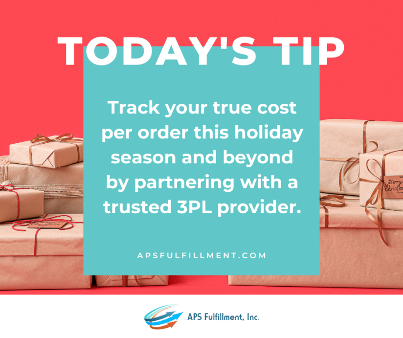 Today’s tip: Track your true cost per order during the holiday season. Many SMBs underestimate labor, packaging, pickups, and returns. APS Fulfillment gives you predictable, streamlined costs so you can plan confidently. #APSFulfillment #EcommerceTips #TipOfTheWeek #BusinessTips