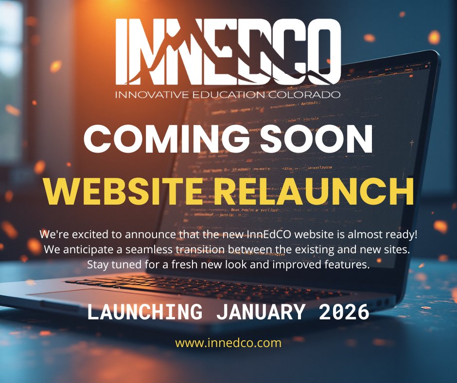 InnEdCO's tweet image. ✨ A brand-new InnEdCO website is launching in January 2026 &amp;amp; will be designed to better connect, support, and serve our educator community. 
#InnEdCO #NewWebsite #ProfessionalLearning #EducatorCommunity #InnovationInEducation #ComingSoon #Accessibility