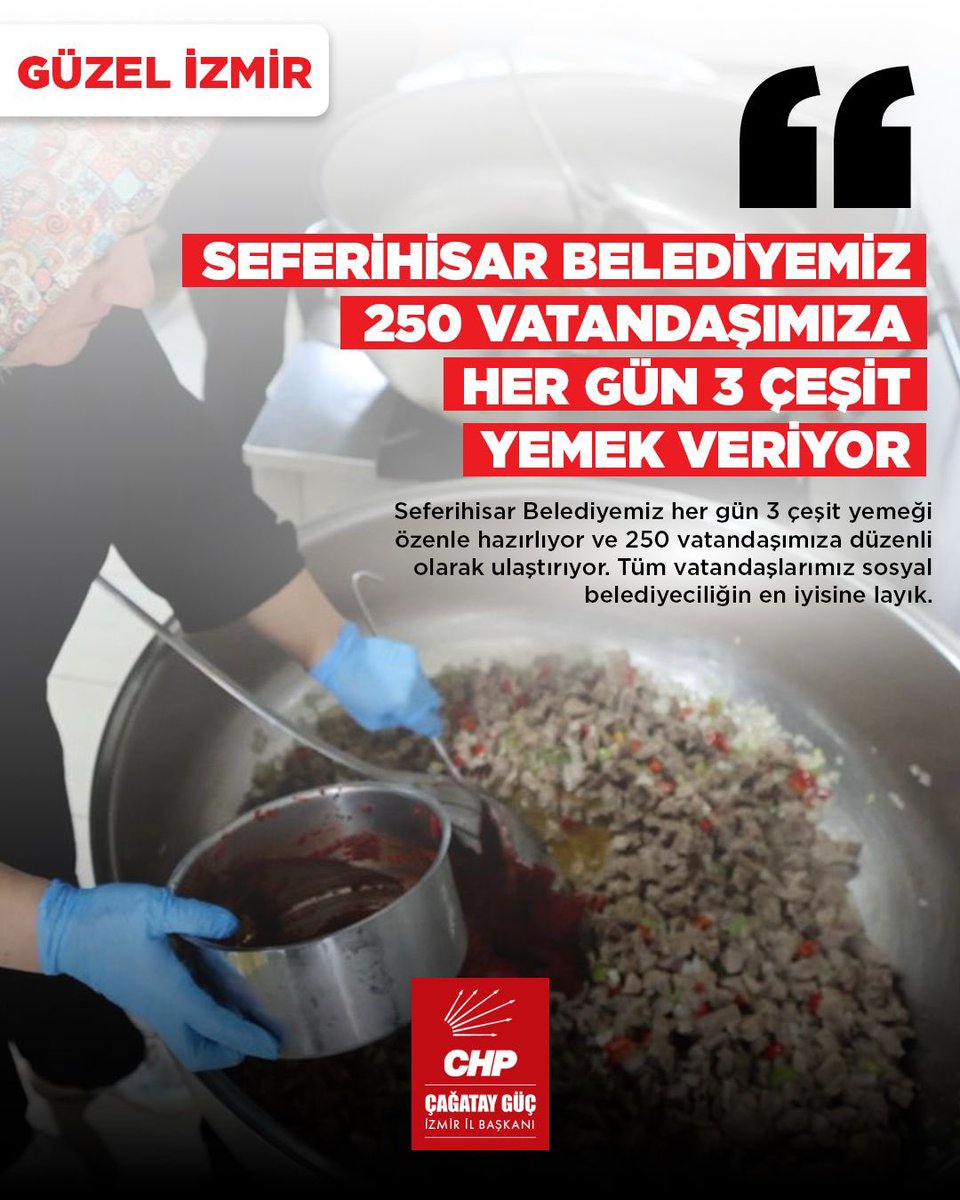 yenipartizmiril's tweet photo. Seferihisar Belediyemiz 250 vatandaşımıza her gün 3 çeşit yemek veriyor.
Seferihisar Belediyemiz her gün 3 çeşit yemeği özenle hazırlıyor ve 250 vatandaşımıza düzenli olarak ulaştırıyor. Tüm vatandaşlarımız sosyal belediyeciliğin en iyisine layık.

#chpizmir #güzelizmir #seferihisarbelediyesi