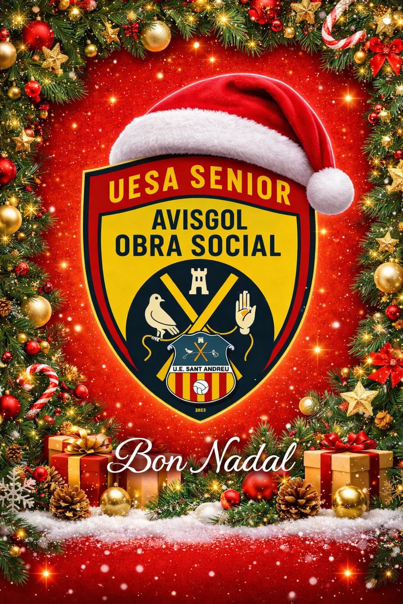 avisgol's tweet photo. Volem desitjar unes bones festes, un bon Nadal i un gran 2026. ♥️

Que tinguem salut per a poder donar-li a la pilota i poder trobar-nos cada setmana amb l'alegria que ho fem.

Aquest 2026 serà un any de canvis, on evolucionarem com a equip i obra social, amb reptes socials. https://t.co/OnQiRIKnzm