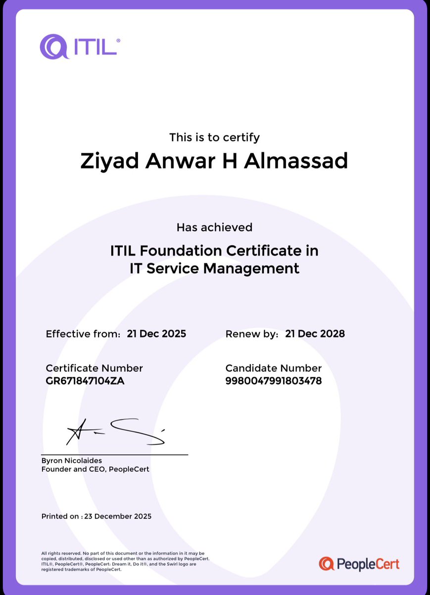 ITIL® 4 Foundation ✓