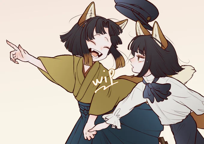 狐太と子供の頃の油七郎を描いてます