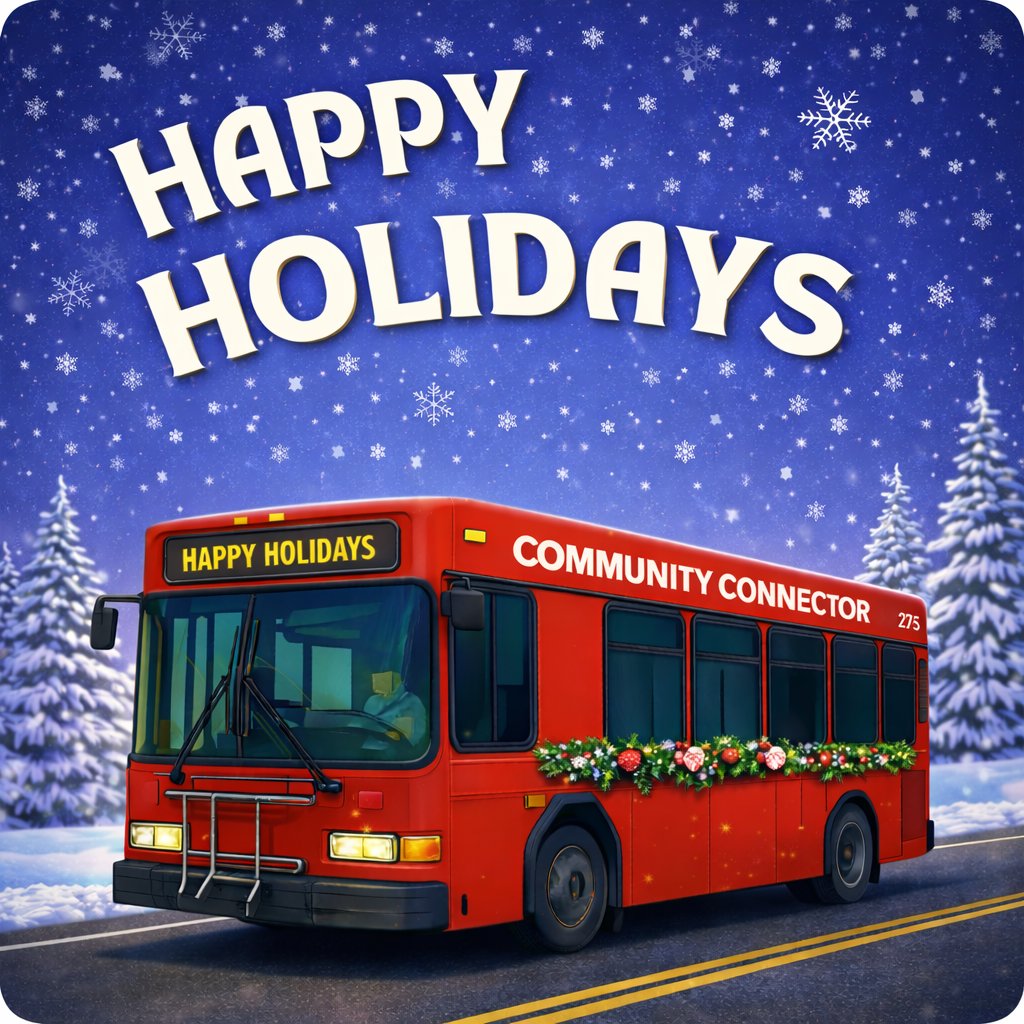 batcc's tweet image. From all of us at Community Connector, we wish you a happy and peaceful holiday season. ❄️

Thank you to our riders for riding with us in 2025—we’re proud to support your journey every step of the way. 🚌💙