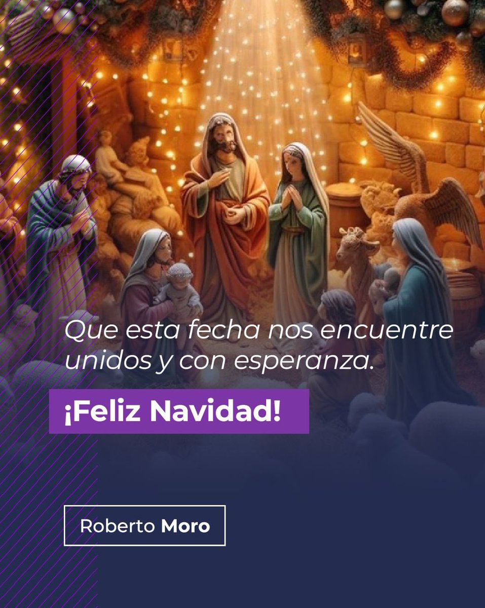¡Feliz Navidad!

Que el nacimiento de Jesús nos renueve la esperanza, la paz, el amor y la fe, inspirando nuestras acciones y compromiso.
