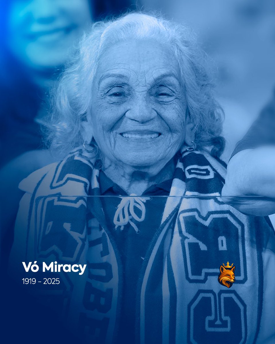 Vó Miracy é inspiração de força, de constância e de um amor que não envelhece. Um amor que passa de geração em geração e nos lembra que o Cruzeiro também é feito por mulheres que vieram antes de nós. Obrigada por tudo, Dona Miracy. Seu amor pelo Cruzeiro vive em nós.