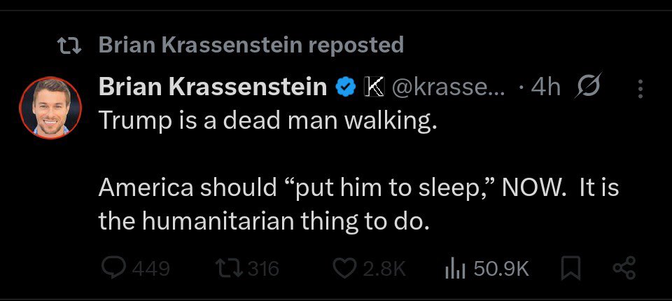 ZeekArkham's tweet image. So… if I were a Secret Service agent, I’d perceive this as a threat against our President.

If I were a Secret Service agent, I’d definitely go investigate Brian.

If I were a Secret Service agent, I’d definitely enact all threat protocols against Brian, including putting him on…