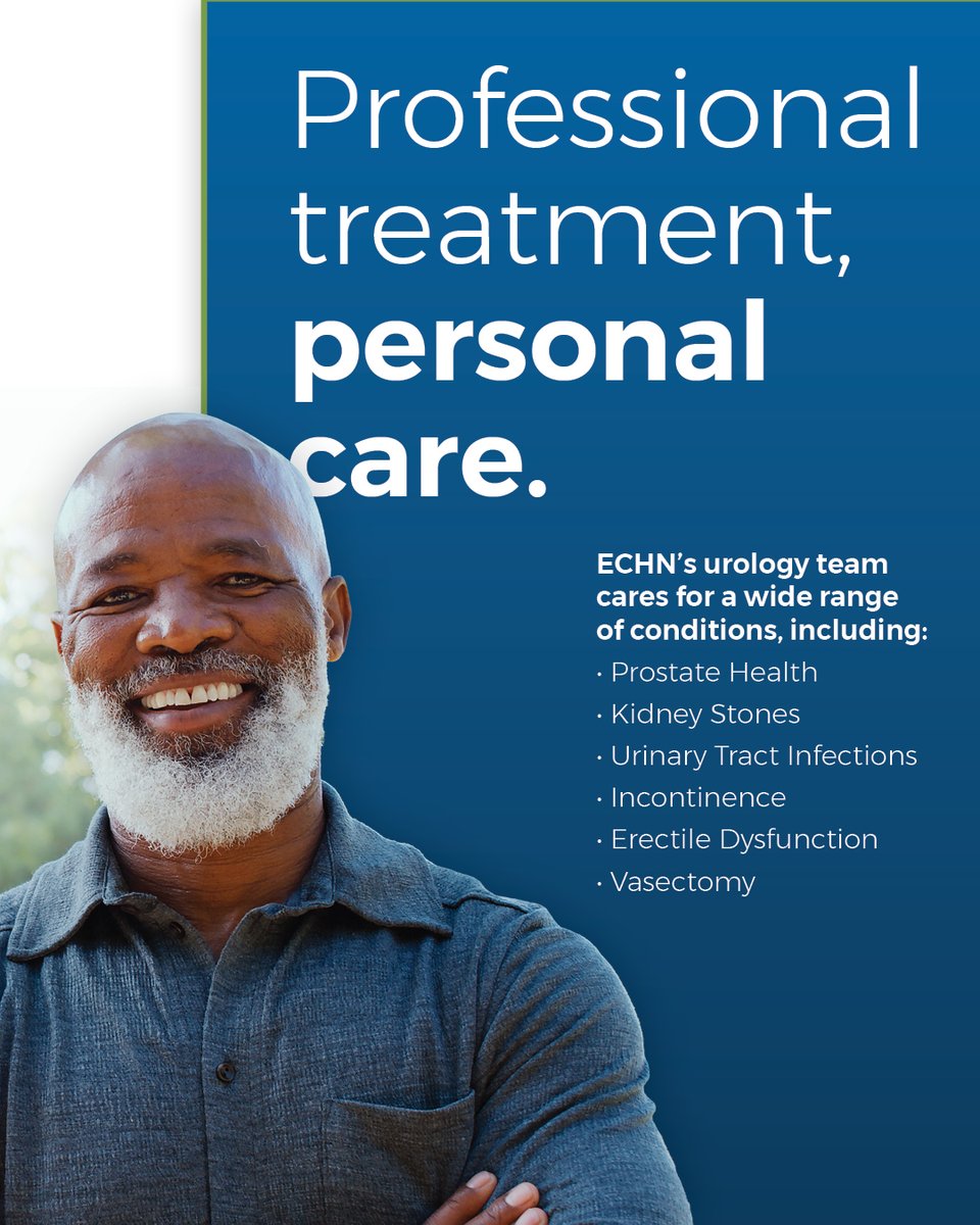 ECHN’s urology team provides advanced care for conditions like kidney stones, prostate health concerns, urinary issues, and more—helping you feel confident every step of the way. 

Explore here: ow.ly/kEzk50XycAI

#ECHNHealthcare #EasternCTHealth #ECHNCommunityCare #PMH