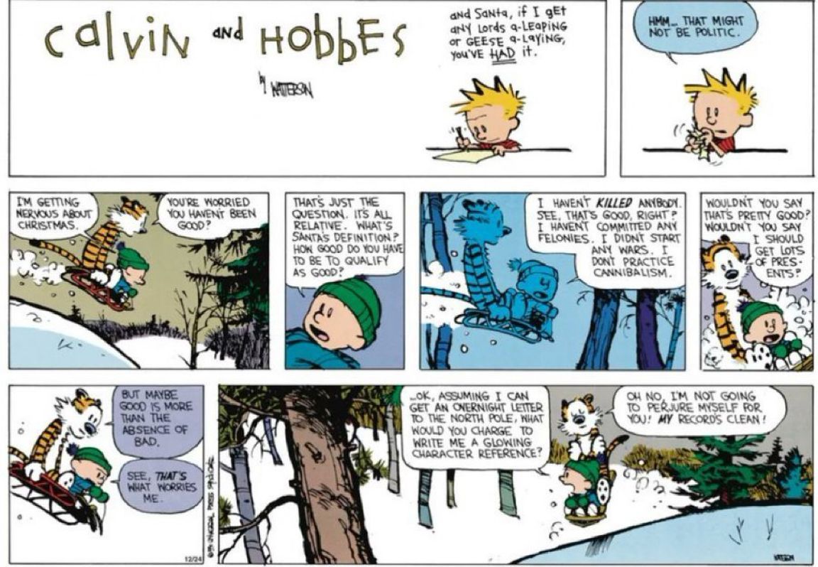 Calvinn_Hobbes's tweet photo. T-1 day until #Christmas #CalvinandHobbes https://t.co/Pyzgr8kBmO