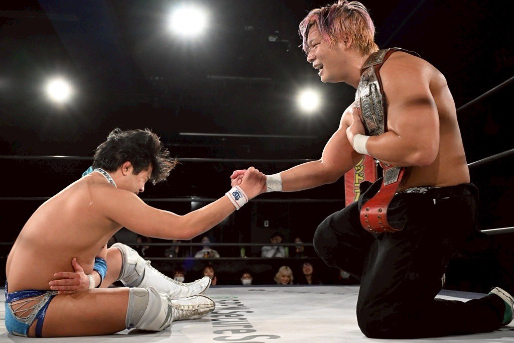 KANON兄やん。俺の数少ない友達。
相変わらず力強すぎっすよ‥
まあでも！この戦いは俺が勝つまで何回でもやらせてもらいますから！
今日はありがとうございました。
必ずDGC優勝してきます！
#ddtpro